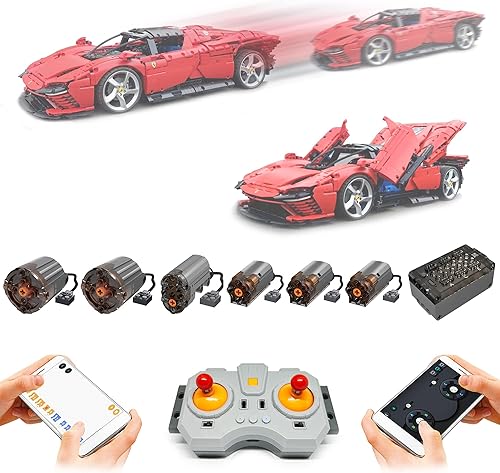 Kit de control remoto y actualización de motor para Lego 42143 Ferrari Daytona Supercar (modelo no incluido)