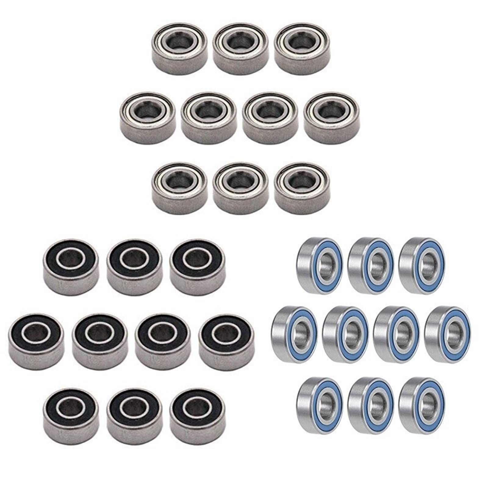 HYUJNAFZR 5Pcs MR104-2RS MR104ZZ MR104 2RS MR104RS 4X10X4 MM Blue Rubber Sealed Miniature Deep Groove Ball Bearings(MR104-2RS Black)