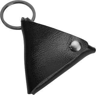 Irfora Guitar Pick Storage Box with Keychain Accessories for Musicians, HighQuality Split Leather, 6.5 X 6.5 X .5cm, Ideal for Guitarists (Black)