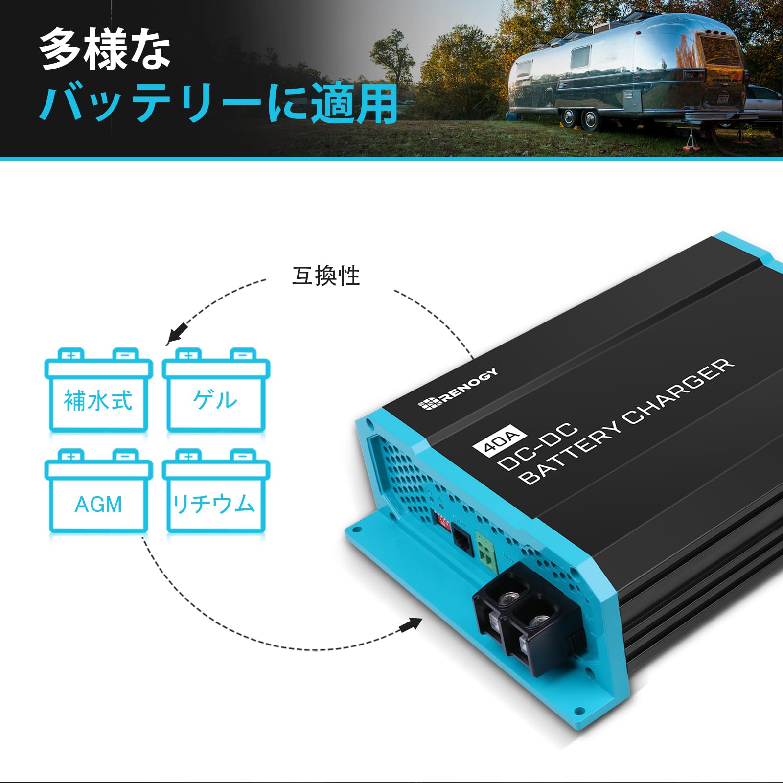 Amazon.co.jp: Renogy DC-DC 12V 40A バッテリーチャージャー