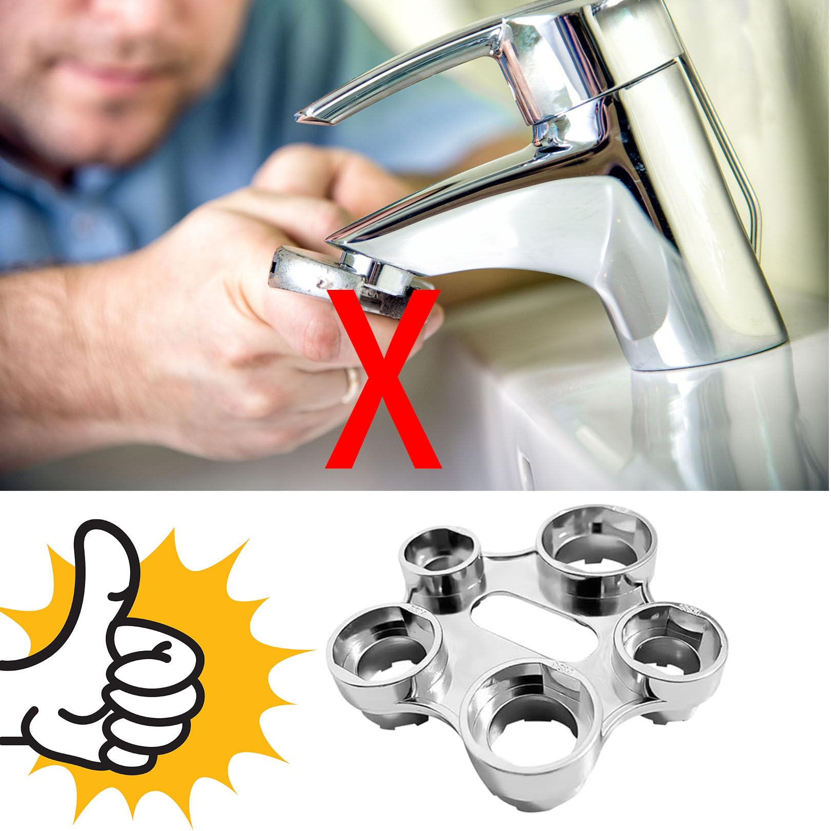 10-in-1 Wasserhahn-Luftsprudler Werkzeug - Multifunktionaler Entfernungsschlüssel Für Belüfter Und Gewinde