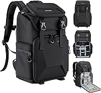 Vista 1 de K&F CONCEPT Camera Backpack, Hard Shell Camera Bag, Large Capacity Photography Backpack with 15.6" Laptop Compartment & Tripod Holder & Rain Cover