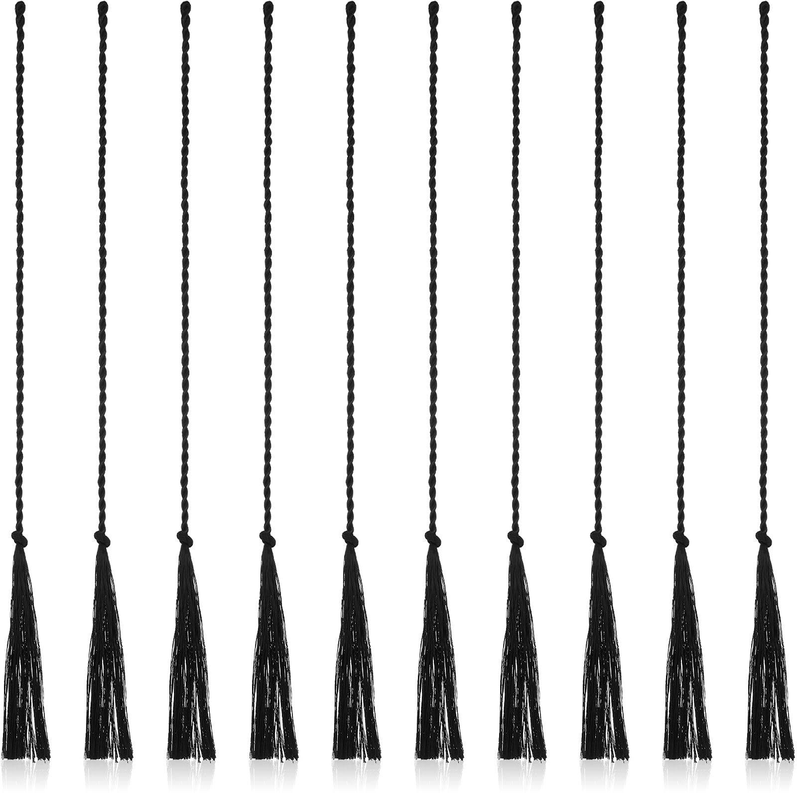 10 Pieces Replacement Whip ers Black Whip Popper Nylon Hybrid Rope for Horse Bullwhip Stock Whip, 11.8 Inch