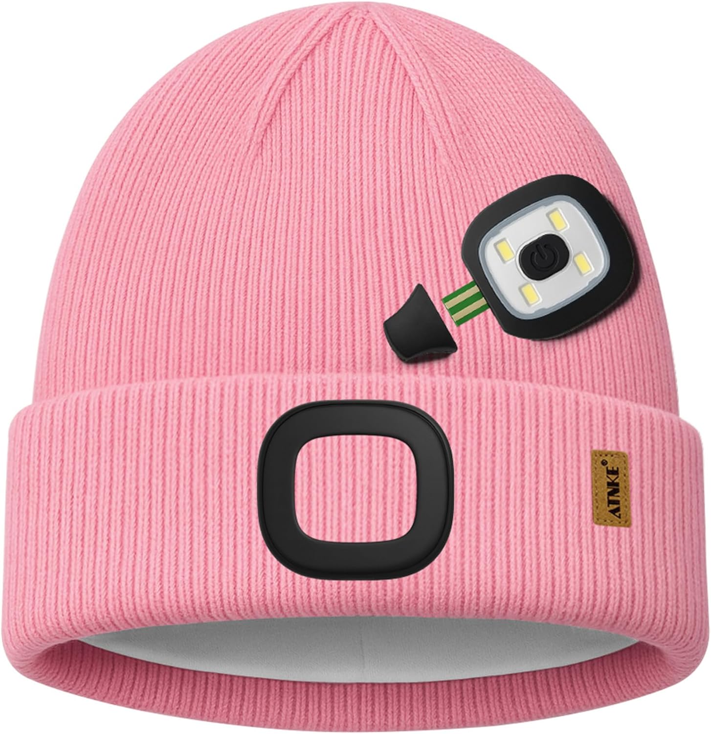 ATNKE Kids LED Lighted Lined Fleece Beanie Hat, USB Rechargeable 4 LED Run Headlamp Bright Cap Gifts for Boys and Girls - Image 3