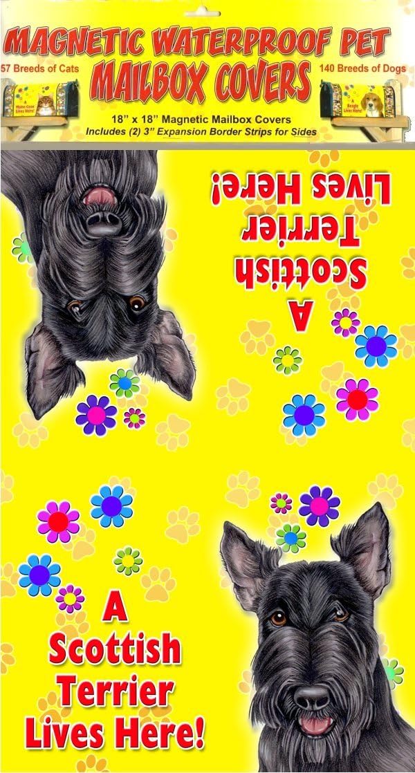 Scottish Terrier 18" x 18" Fully Magnetic Dog Mailbox Cover