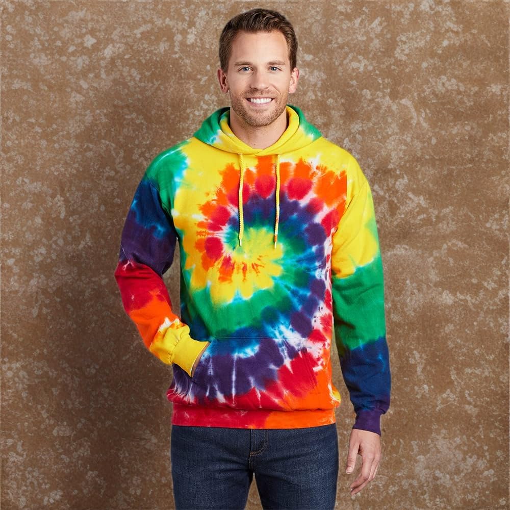 Port & Company Tie-Dye Pullover Hooded Sweatshirt 4XL Rainbow