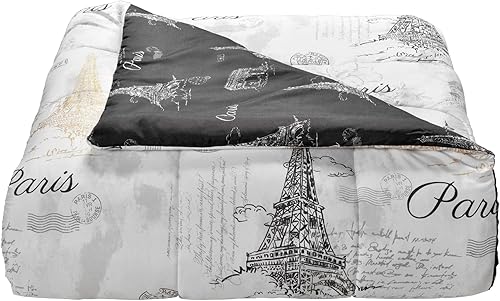 Miniatura 2 de Lanwood Paris Sketch - Juego de edredón de 8 piezas, tamaño King, color blanco