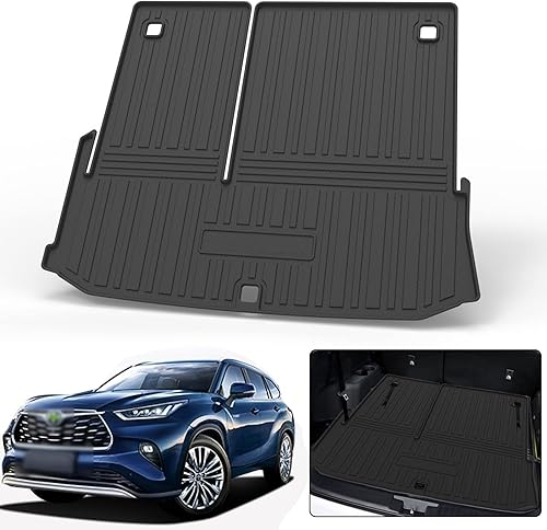 Revestimiento de carga para Highlander 2021 – Negro TPE para todo tipo de clima, resistente al agua, bandeja de carga trasera, protector de tapete