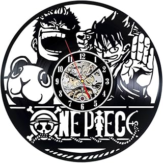 Gullei.com One Piece Cartoon Horloge Murale Vintage en Vinyle décoratif