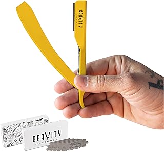 Professional Straight Razor - Ultra Exposed Straight Razor Kit with 10 Gravity Premium Blades, 2mm Exposed ("The OG")
