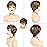 TISHINING Pixie Cut Brown Short Hair Wigs for White Women with Bangs Brown Mixed Blonde Highlights Layered Natural Looking Synthetic Hair Replacement Wigs for Daily Party Use