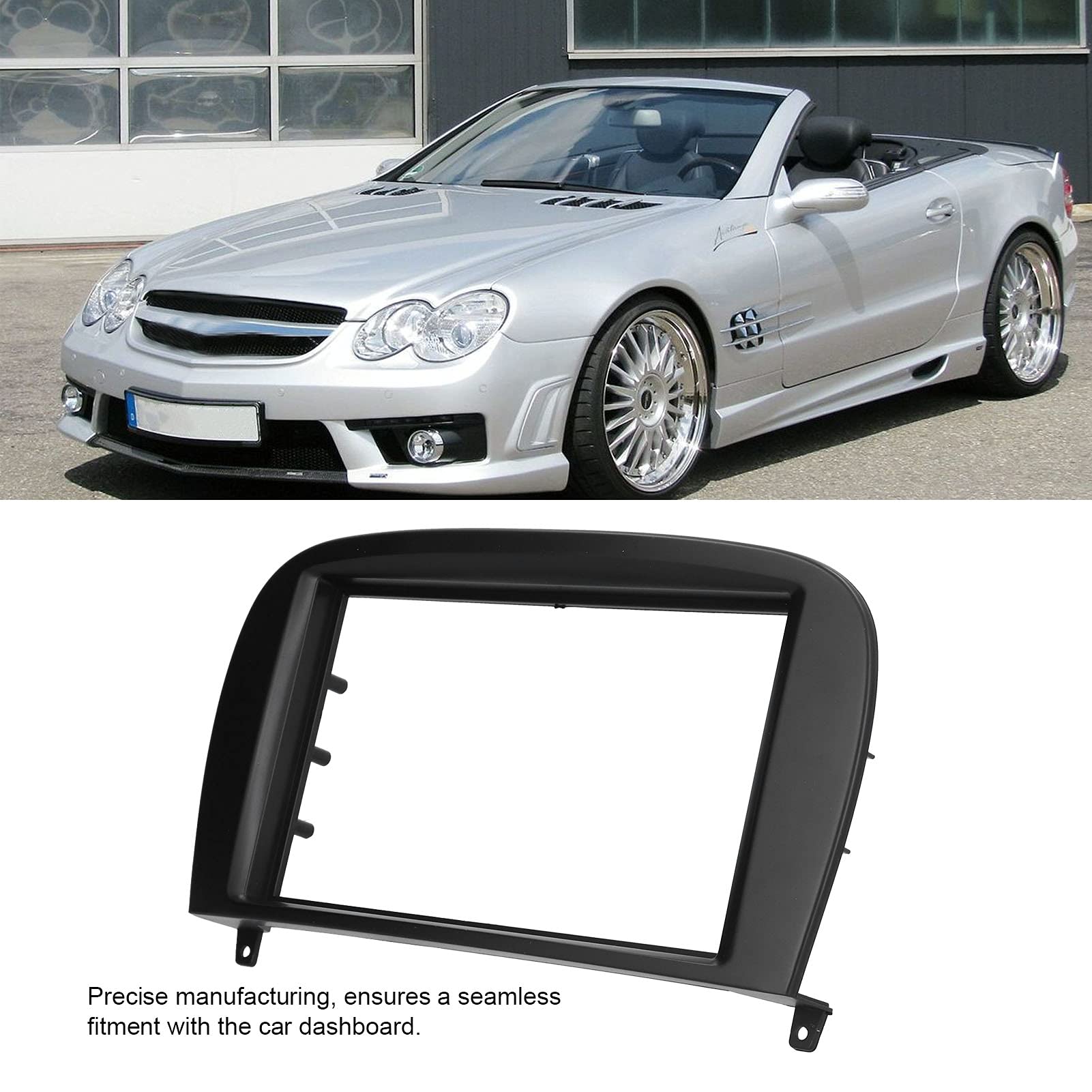 ABS 2Din Radio estéreo Fascia Panel de navegación DVD Montaje en marco Instalación Embellecedor Bisel Interior 190x110 mm 7,5x4,3 pulgadas Exterior 260x130 mm para SL Clase R230 G