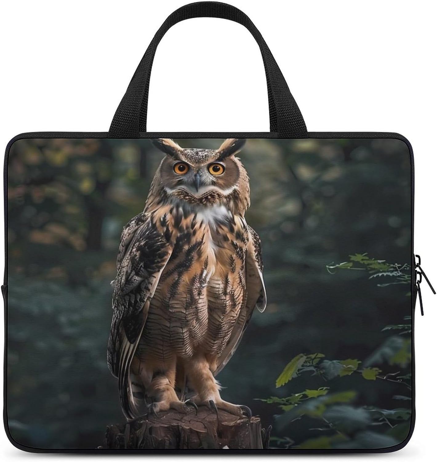 Eurasian Eagle Owl Laptop Bag Print Computer Sleeve Case Protector Briefcase Totes for Women Men