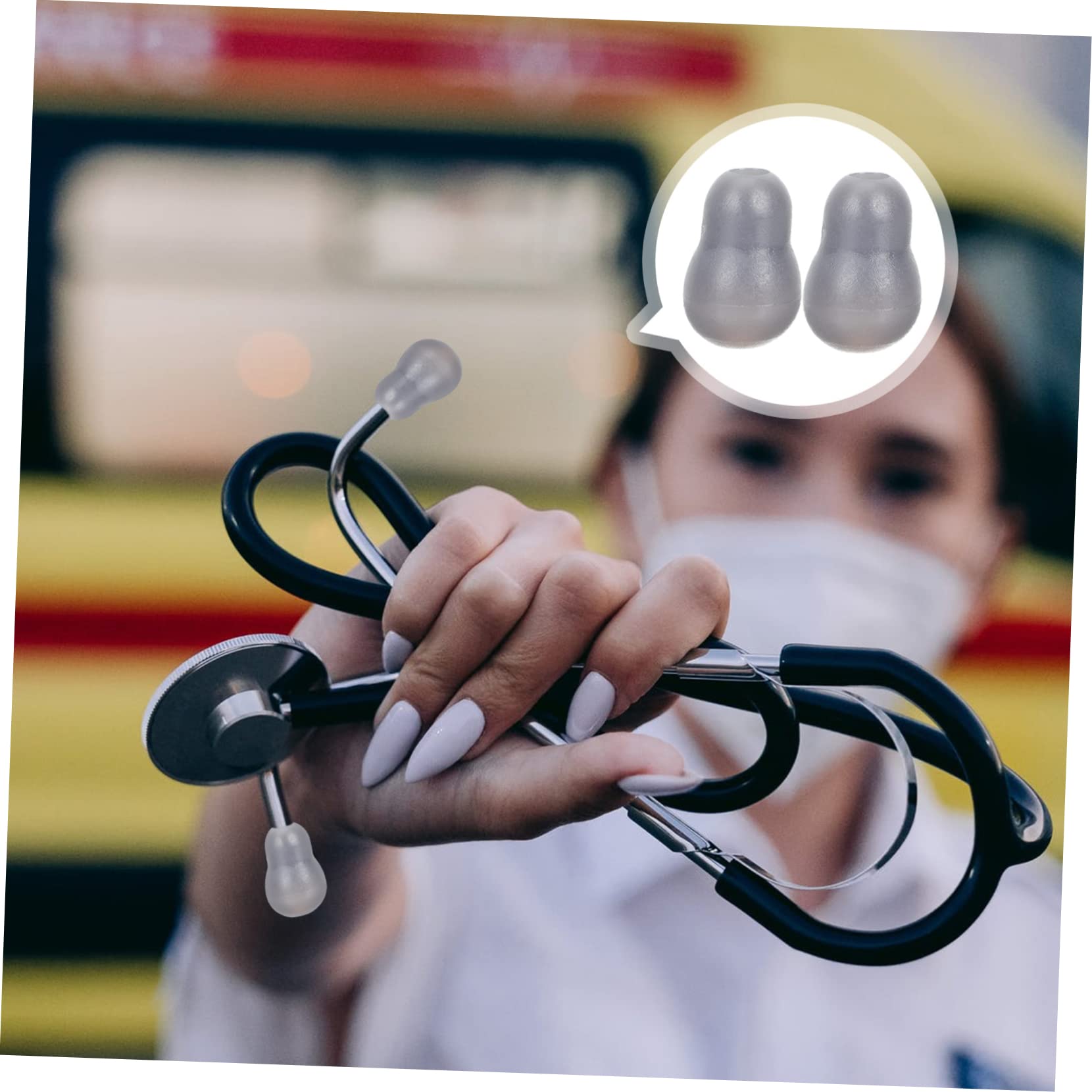 KICHOUSE Non-Medical Non-Medical Non-Medical Non-Medical Stethoscope Earbud Replacement Tips 4pcs Set Comfortable PVC Ear Pieces for Daily Use