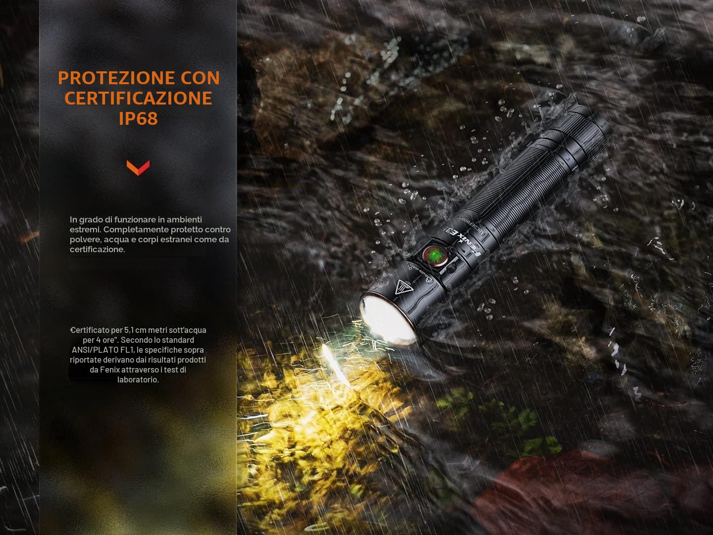 fenix E35R, torcia EDC ricaricabile ultra luminosa | 3100 lumen | 260 m | 69 ore max | tappo posteriore magnetico | alimentato a batteria 21700 | porta di ricarica USB-C | IP68