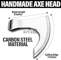 Vista 3 de Cabeza de hacha vikingo del acero de carbonocabeza barbada del hacha que acampa CSH-01