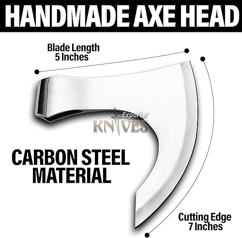 Miniatura 3 de Cabeza de hacha vikingo del acero de carbonocabeza barbada del hacha que acampa CSH-01