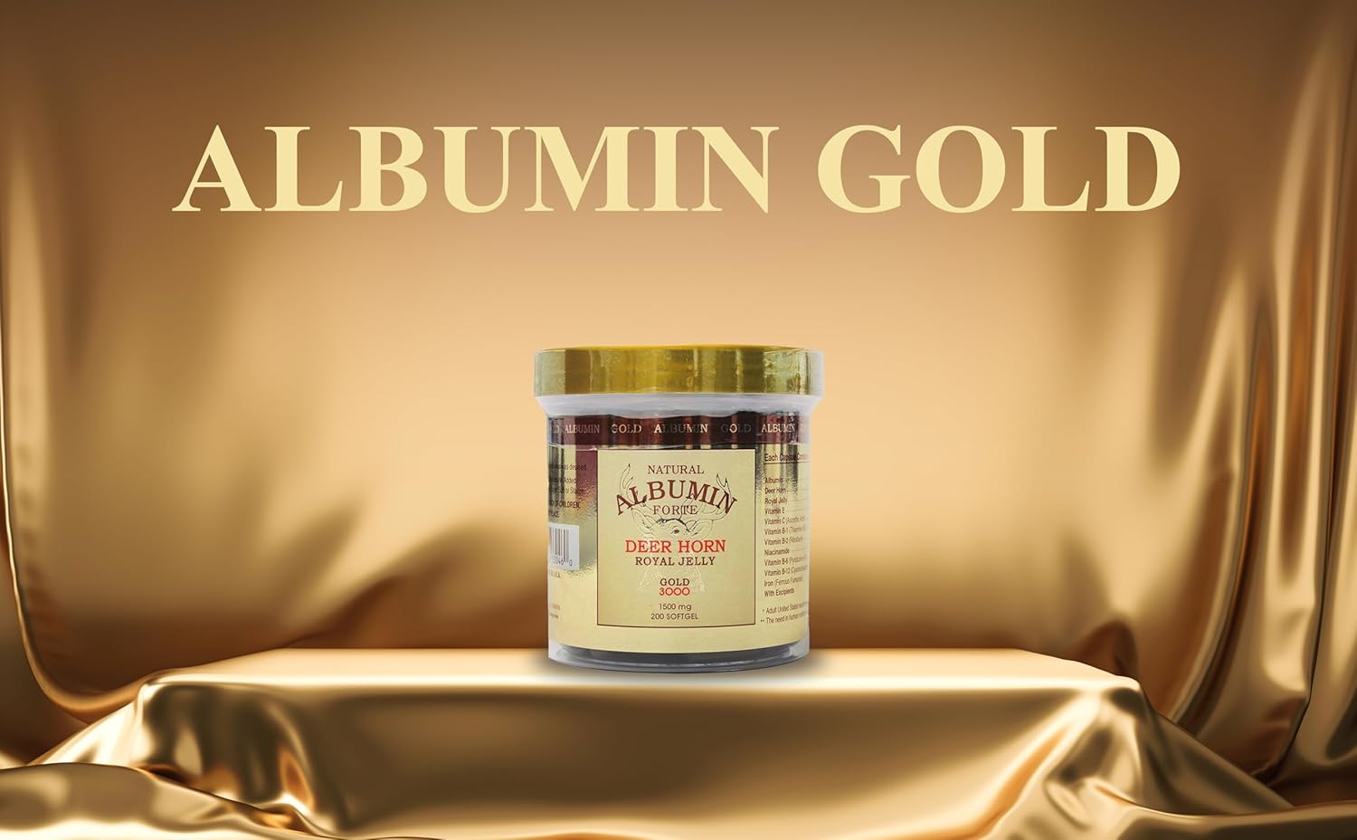 Natural Albumin Forte Deer Horn Royal Jelly - 1500mg/200 Softgel
