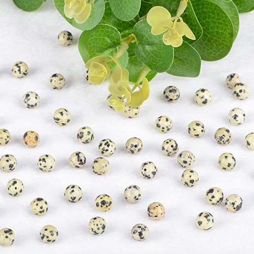 Miniatura 10 de CMBYN 200 cuentas de piedra natural de 0.157 pulgadas (0.157 in), cuentas redondas de piedra auténtica, tamaño de agujero de 0.039 pulgadas (0.039