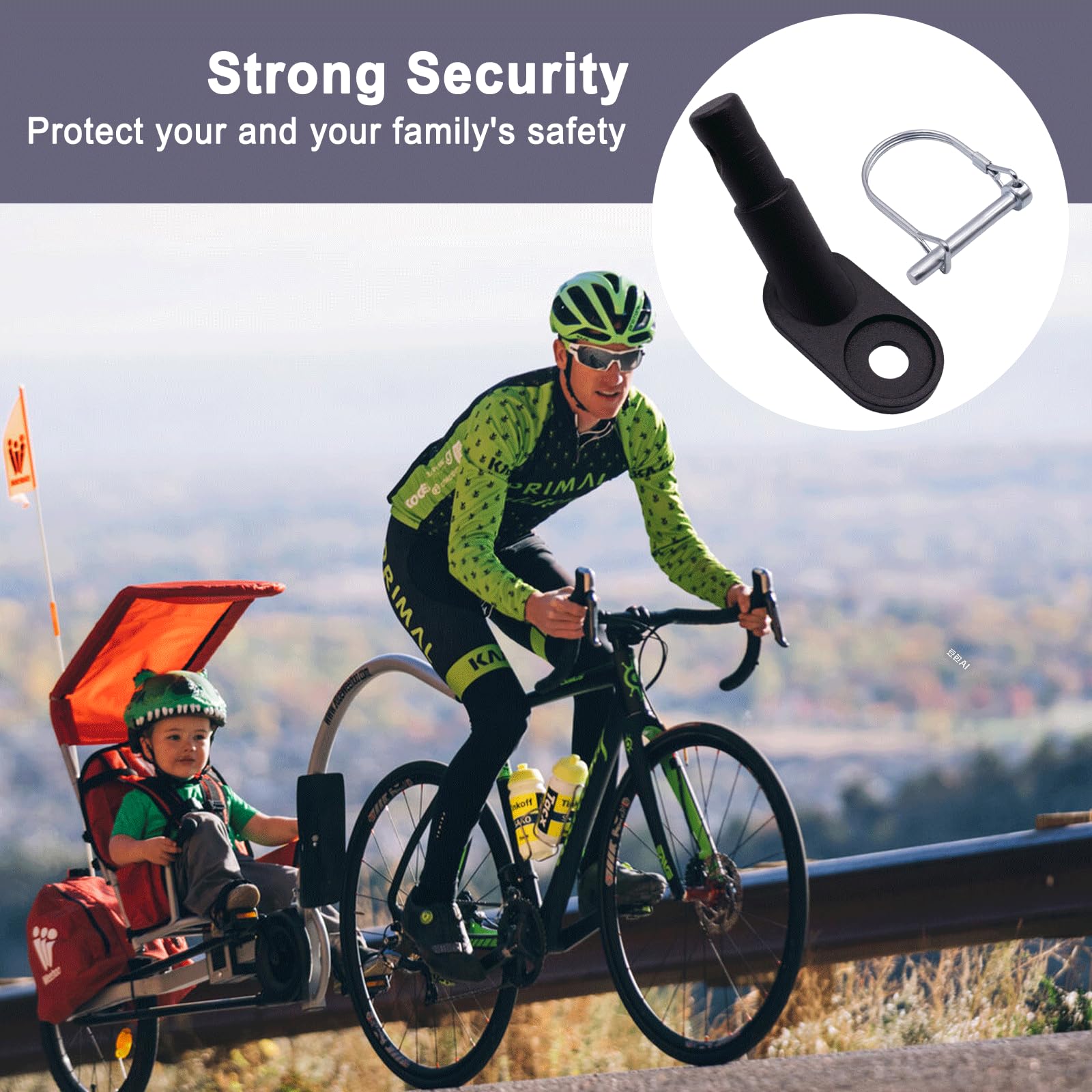 Attache Remorque Velo Connecteurs D'attelage avec 4 Goupilles D - Lock Bicycle Trailer Coupling