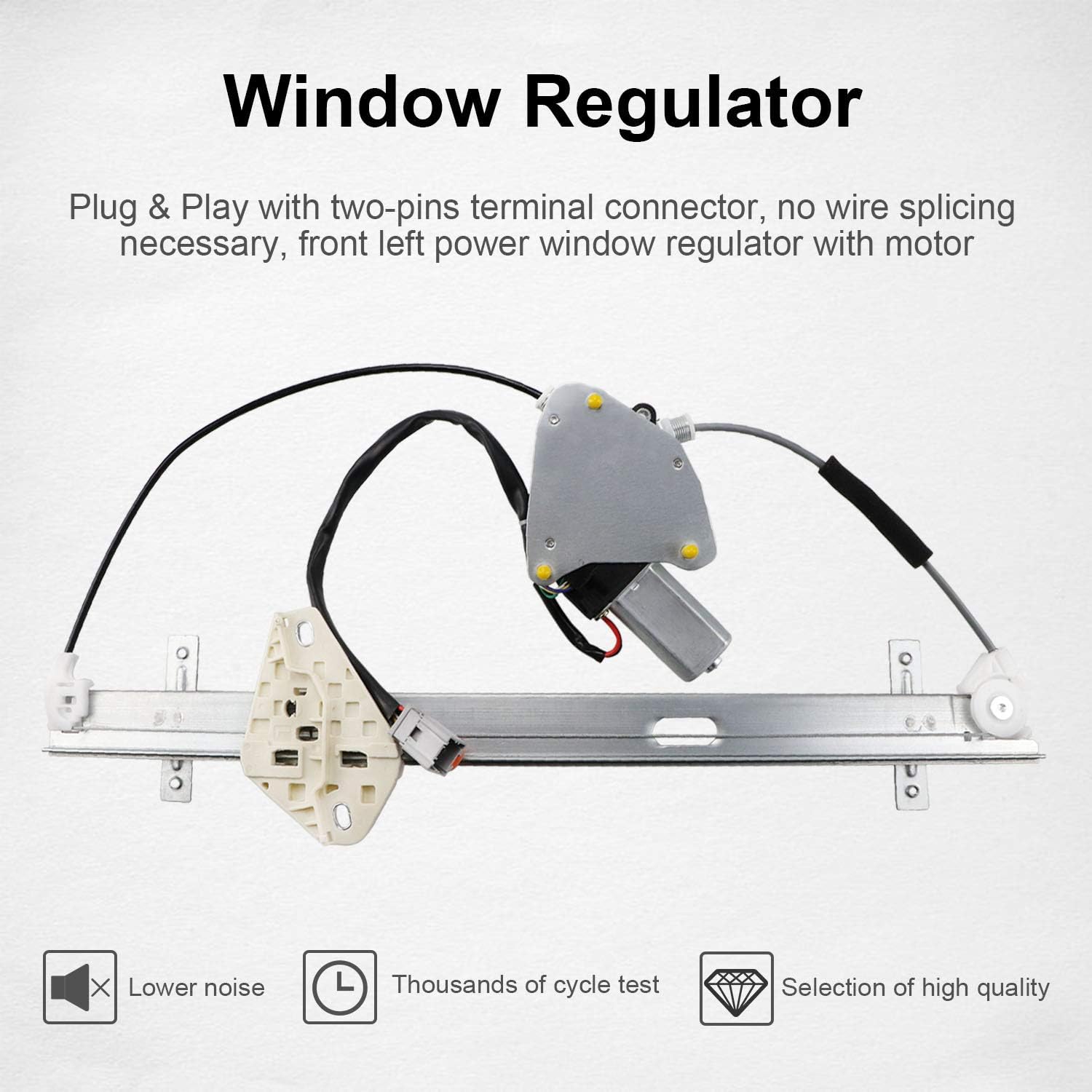 Front Left Driver Side Window Regulator Motor Fit for CR-V 2002 2003 2004 2005 2006, Replaces 741-302