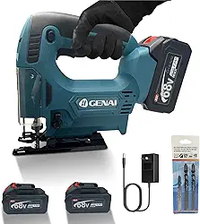 Serra Tico-Tico 68V Bateria de Íon de Lítio, LED, Com caixa, bateria e carregador, 4 Modos de Corte, com 2 Baterias e Carregador