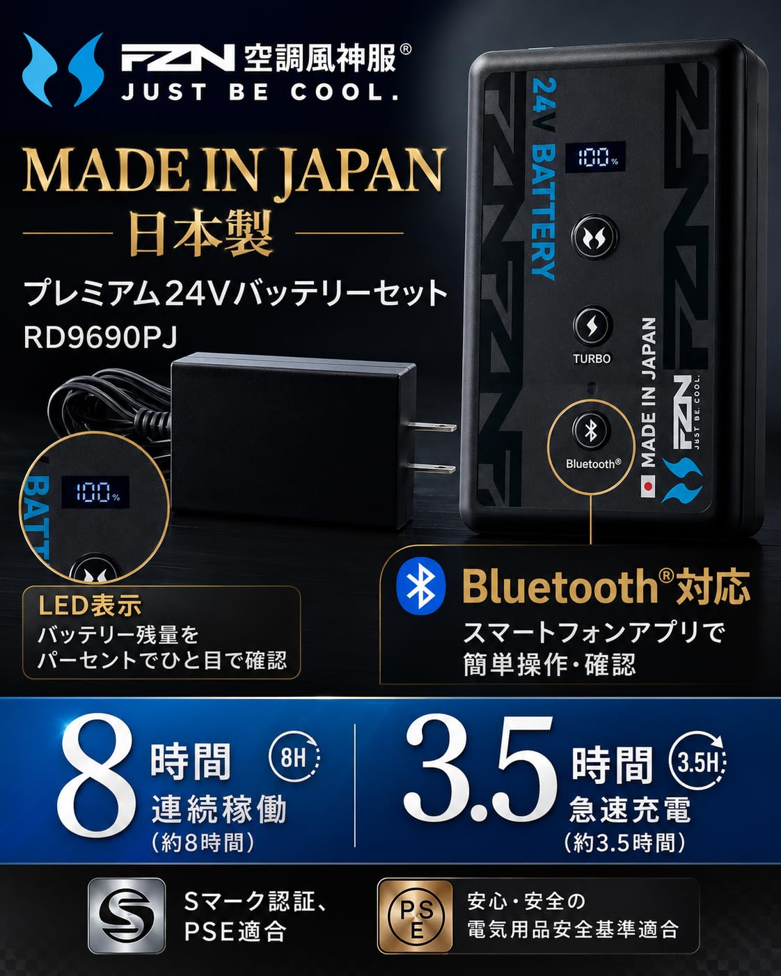 Amazon.co.jp: サンエス 空調風神服 ファンバッテリーセット ななめ