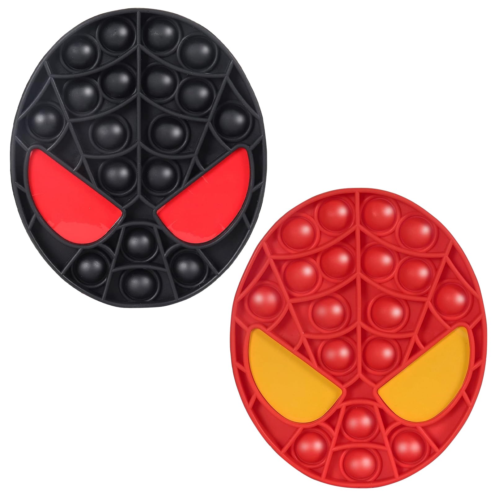 Red Black Spiderman Push Pop Bubble Sensory Fidget Toy ,Superhero Pop It Controller Bubble, Popper Autism Special Needs Stress Reliever Silicone Anxiety Reliever Toy Poppet Toy for Boys Kids & Adults