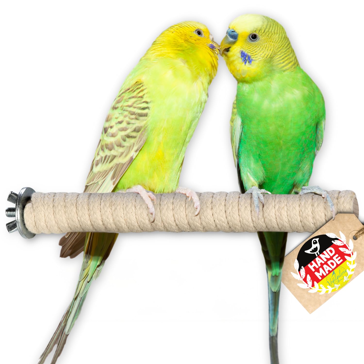 Vogelgaleria® Perch Natural Wood with Cotton Budgie Accessories for Bird Cage Extra Soft Also Suitable for Old and Sick Birds