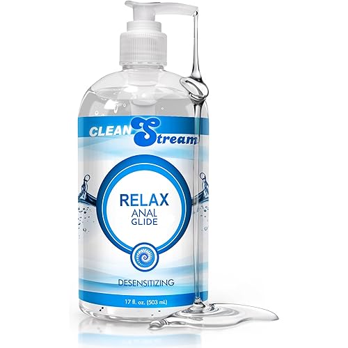 Cleanstream Relax Desensitizing Anal Lube, Toy Safe for Men and Women, Non-Staining, Personal Lube, Non-Greasy, Condom Safe, Unscented, 17 fl oz