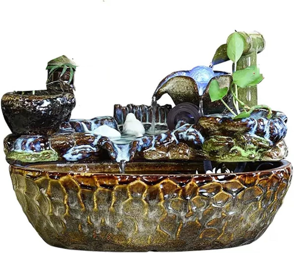 Tabletop Fountains Desktop Fountain Ceramics Tabletop Water Fountain Indoor Waterfalls Fountains Decorative Tabletop Fountain