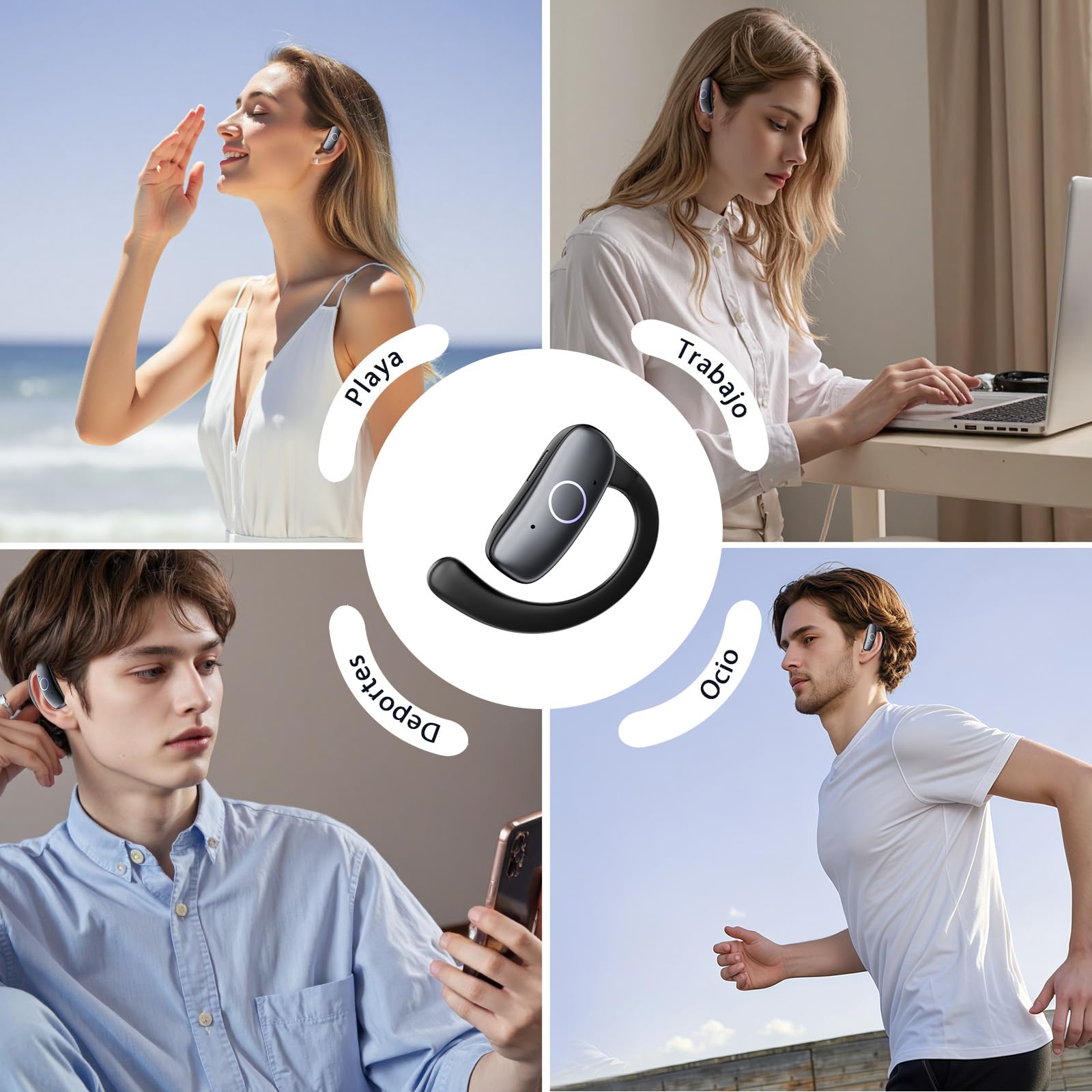Tisco Auriculares Bluetooth Inalámbricos In-Ear, 36H Hi-Fi Estéreo, 4 Micrófonos ENC, Pantalla LED, USB-C, IPX7 Impermeables, Compatibles con Android/iOS, para Deporte/Gimnasio/Videollamadas