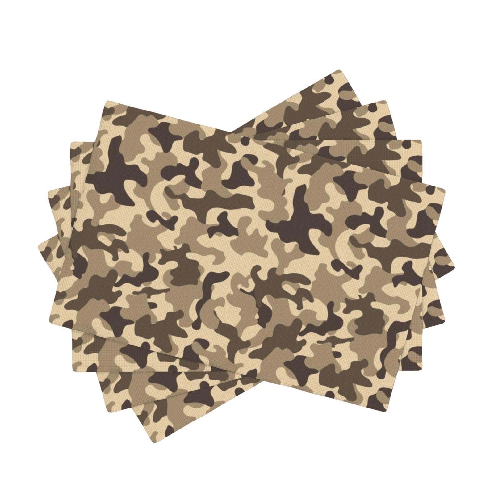 Set de table de cuisine lavables de qualité supérieure imprimé camouflage