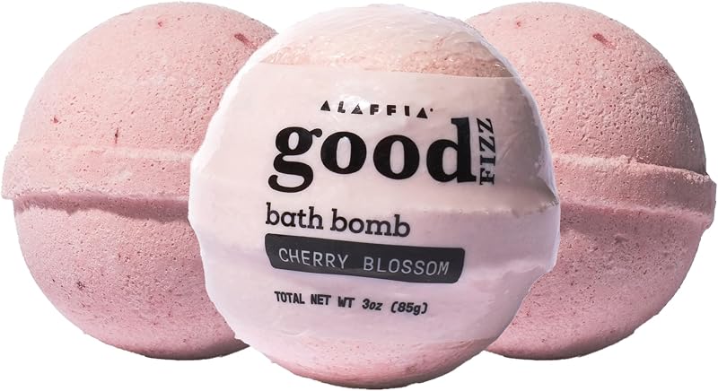 Bomba de banho Alaffia Good Fizz Cherry Blossom, pacote com 3