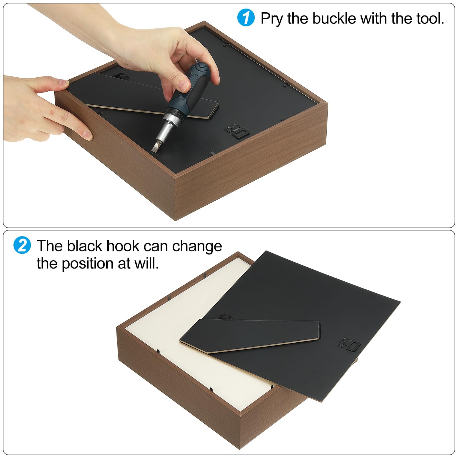 Amazon.co.jp: PATIKIL 7x7 シャドーボックスフ レーム 木製ドライ