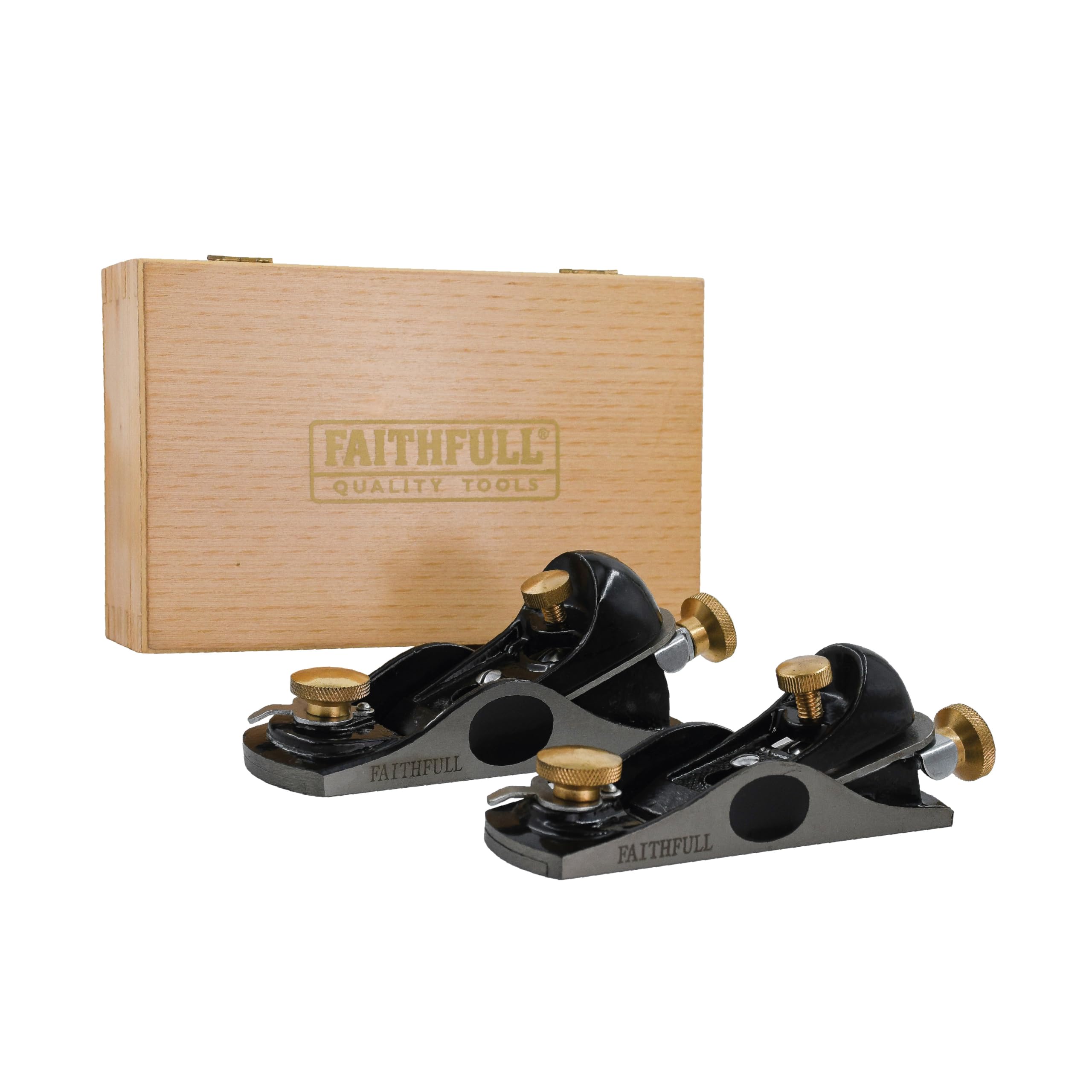 Faithfull Faiplanebps No.9.1/2 & No.60.1/2 Block Planes In Wooden Box 5023969286952