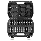 3/8“ Impact Socket Set, 74-Piece Drive 6-Point Deep Socket Wrench Set with 72-Tooth Ratchet, Standard SAE 5/16” - 7/8