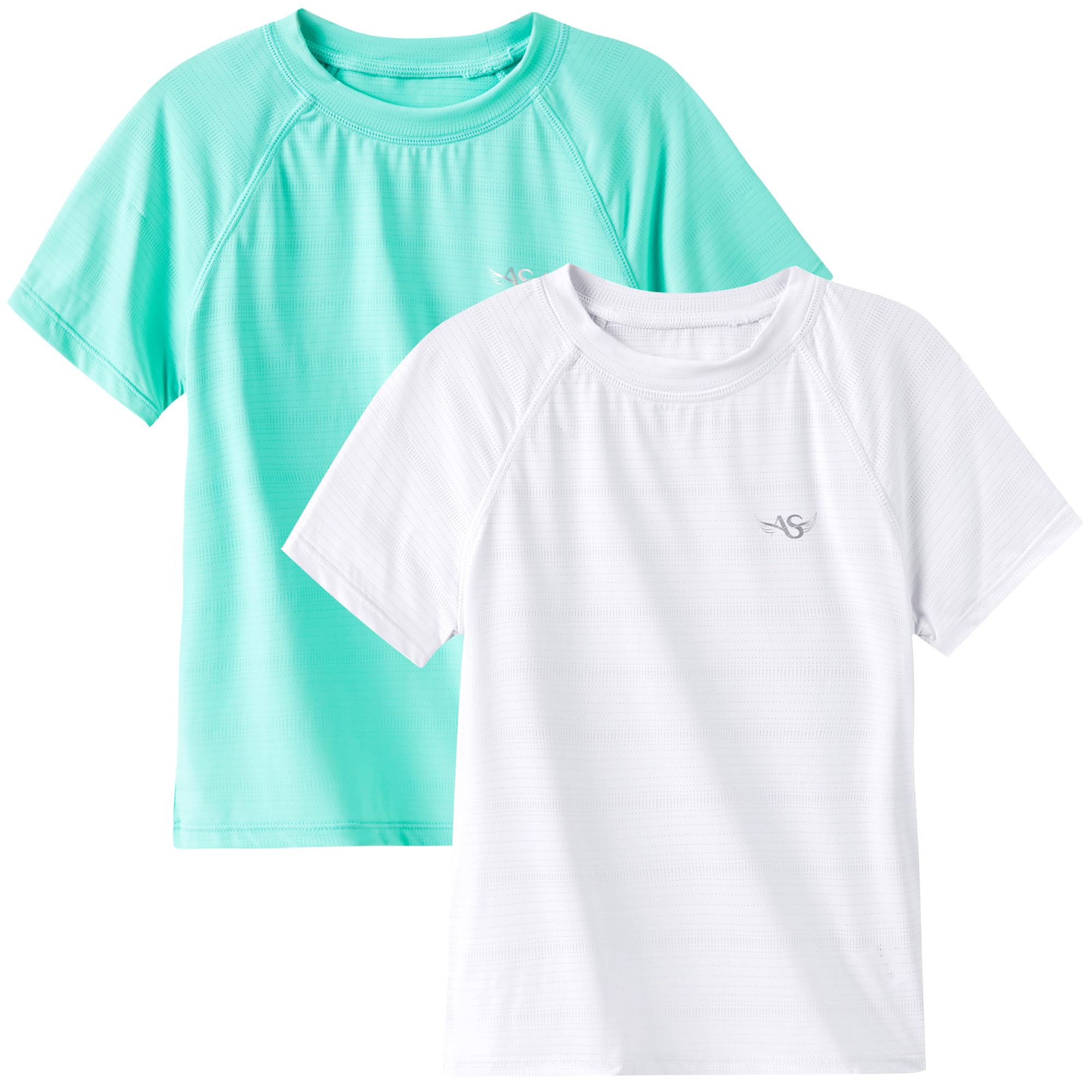 Angel season Boys Rash Guard Swim Shirt Short Sleeve UPF 50+ for Toddler Kids Teens Swimwear Rashguard Quick Dry, Size 3-14