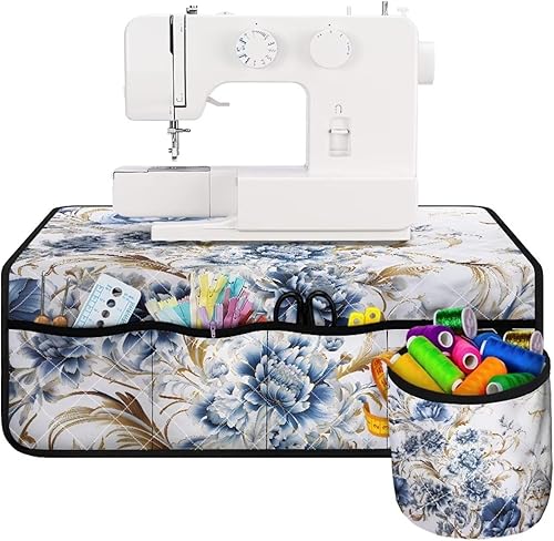 Miniatura 13 de Tapetes para máquina de coser de girasol y colibrí para mesa con bolsillos, para máquinas de coser de Acción de Gracias, alfombrillas para reducir