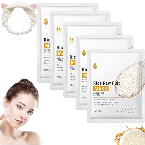 Esencia de pulpa cruda de arroz, Crema De Arroz Para La Piel De Cara Y Cerrar Los Poros Quitar Manchas, Suero Facial de Arroz Blanco Antiarrugas