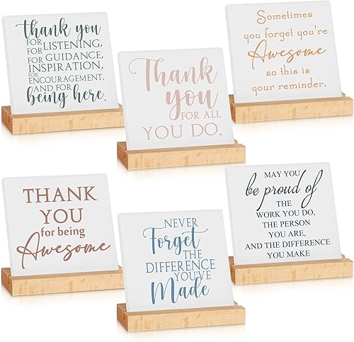 Sieral Paquete de 6 regalos de agradecimiento de San Valentín para compañeros de trabajo, trabajador social, regalo de agradecimiento inspirador