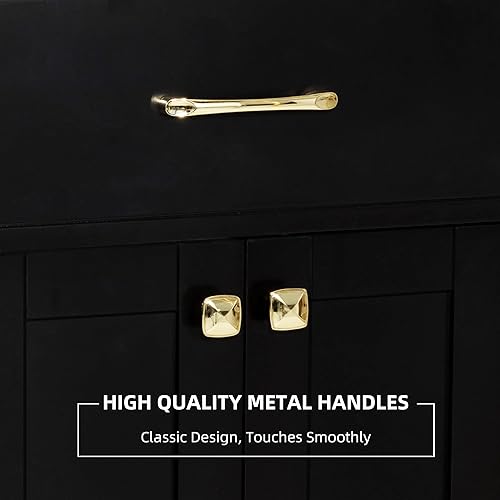 Miniatura 6 de eclife Gabinete de tocador de baño de 36 pulgadas con combo de fregadero empotrado moderno gabinete de MDF con grifo de metal 2 puertas y 3 cajones