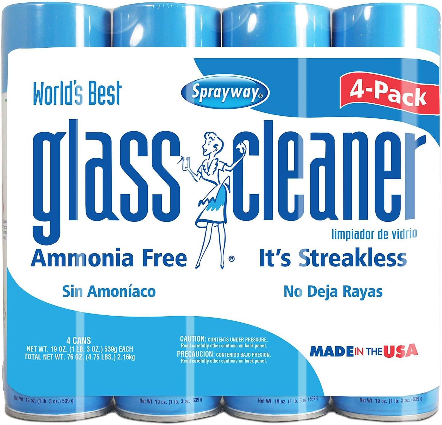 1973 Glass Cleaner - Pack of 6 Cans, 19 oz each