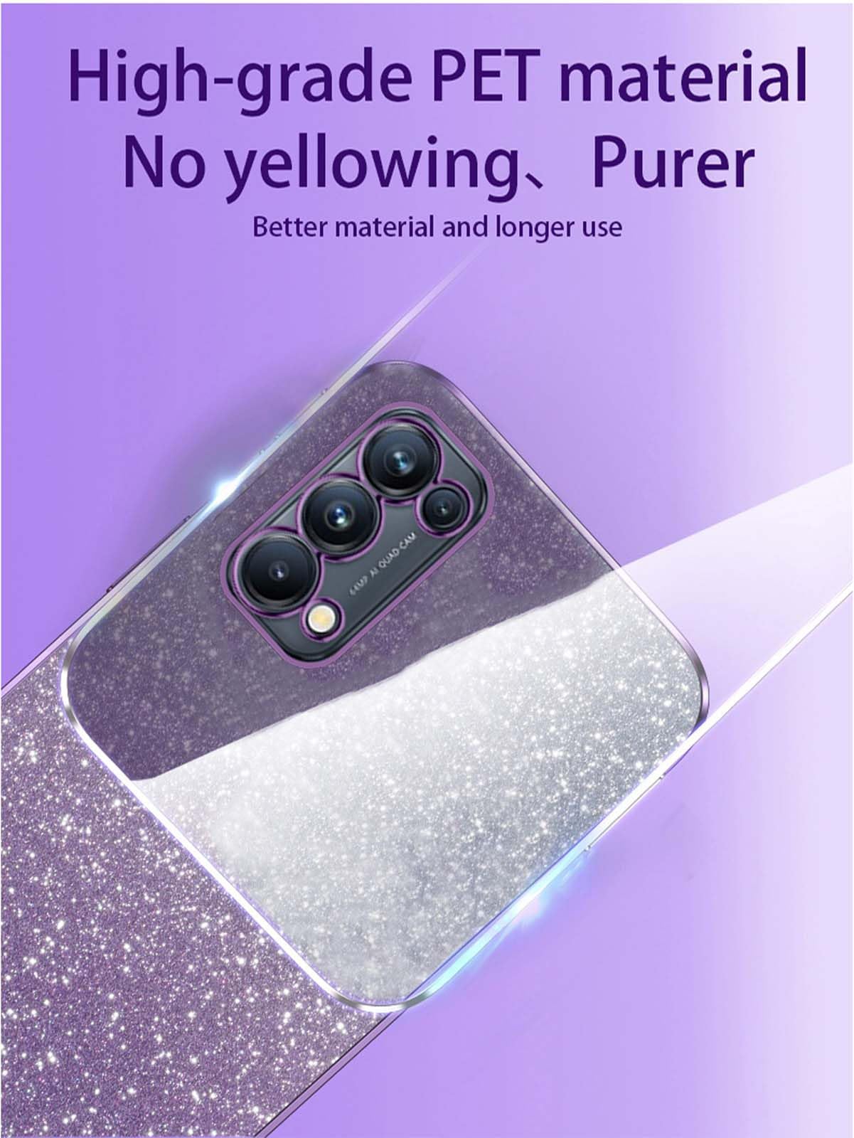 HAOYE Cover per OPPO Find X3 Lite, Galvanico Modello Design Elegante Silicone Morbido TPU Bumper Flessibile Ultra Sottile Antiurto Custodia con 360° Anello Supporto, Nero