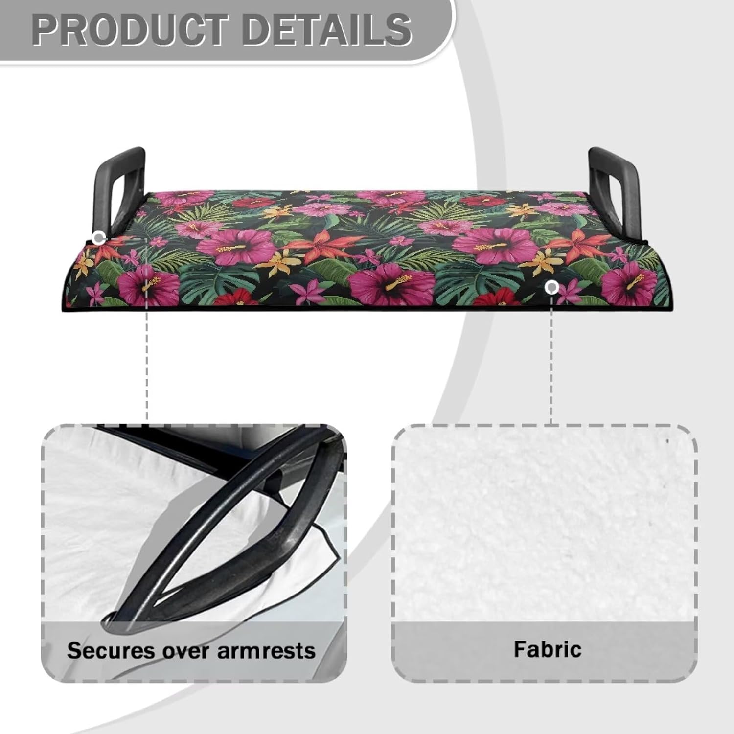 TODIYADDU Red Hibiscus Flower Summer Golf Cart Seat Towel Blanket Covers for 2-Person Machine Washable Universal Golf Cart Seat Covers Fit for Bus with Unique Patterns Trendy