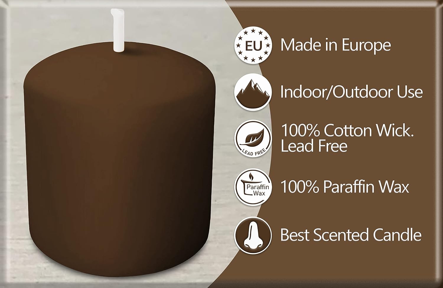 Hyoola Scented Votive Candles - Roasted Almonds Votive Candles Scented -12 Hour Burn Time - 9 Pack - European Made - Image 4