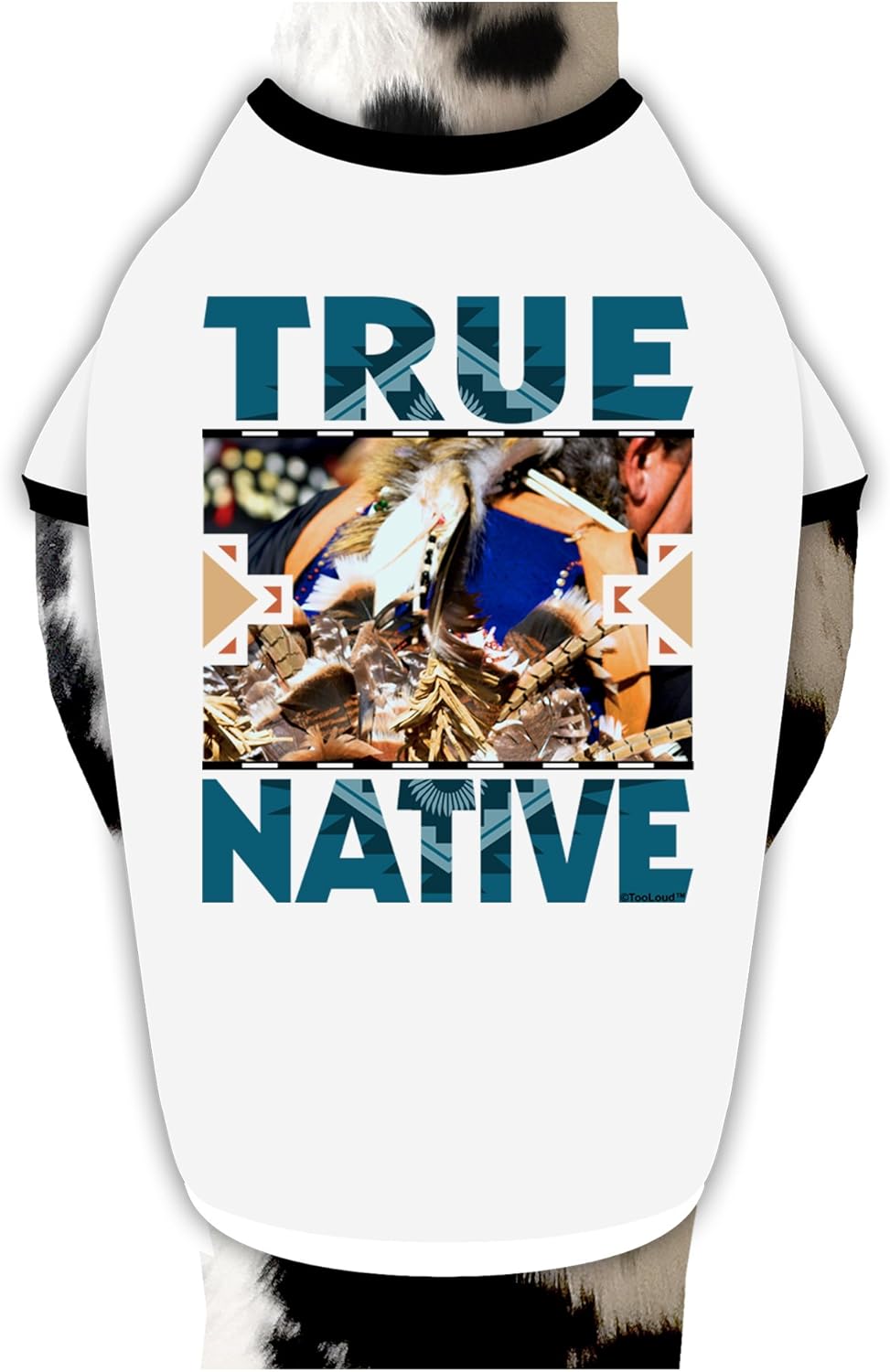 TOOLOUD True Native American Dog Shirt White with Black XL