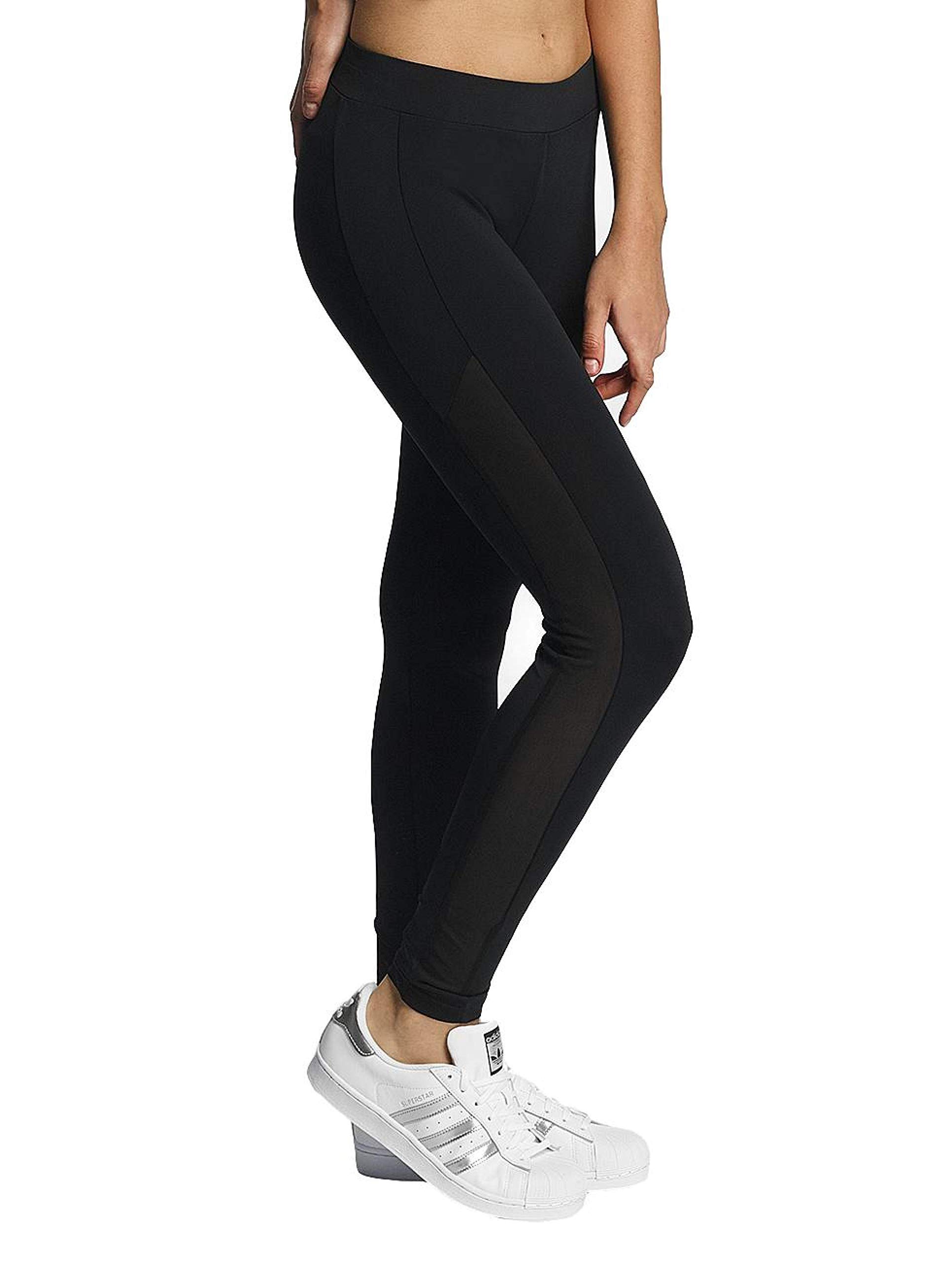 Urban Classics Women's Ladies Tech Mesh Stripe Leggings Skinny Leggings, Black (Black 7), M
