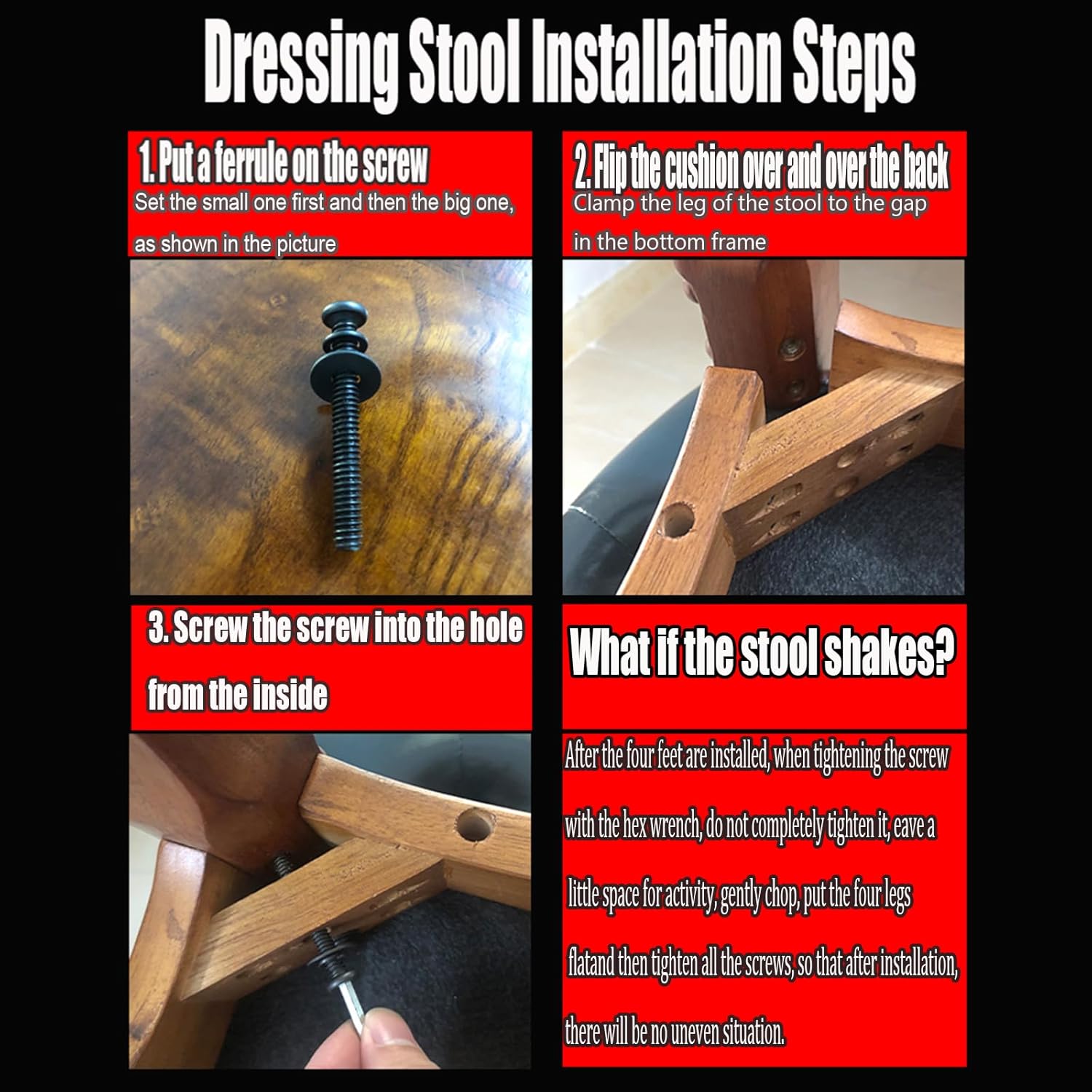 Foot Stools,Vintage Ottoman Cherry Leather Foot Rest,Wooden Footrest,Upholstered Footstool for Couch/Living Room/Sofa (18.5)