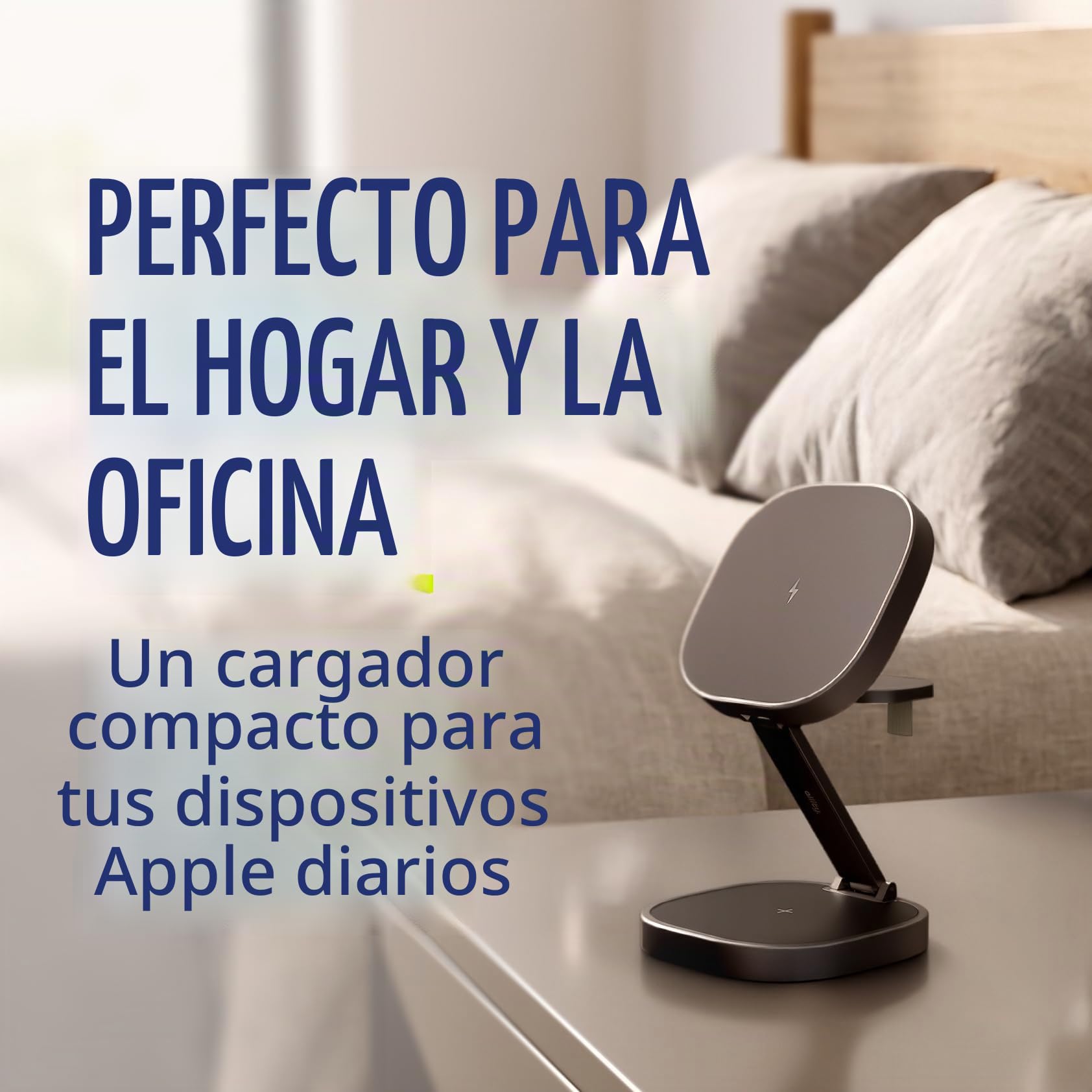 Cargador 3 en 1 de 25 W – Base de Carga inalámbrica Plegable para iPhone, Apple Watch & AirPods – Mini Soporte de Carga inalámbrica con LED y USB-C – Compatible con Qi & MagSafe – Grafito